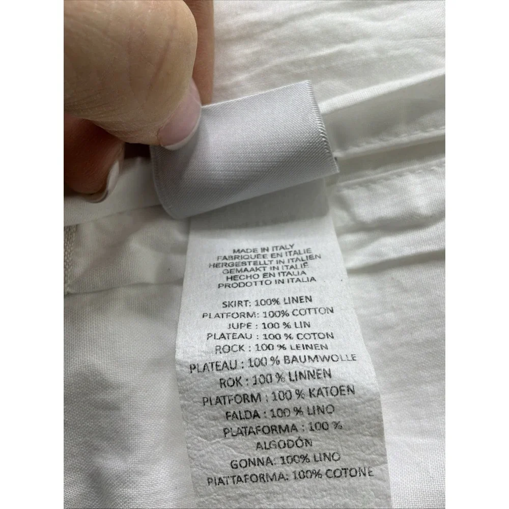 Restoration Hardware RH 100% Linen Cal King Bed Skirt Tan Italian Heritage 15.5